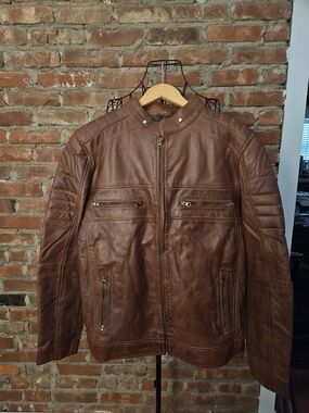 Men's Lambskin Leather Racer Jacket -Decrum